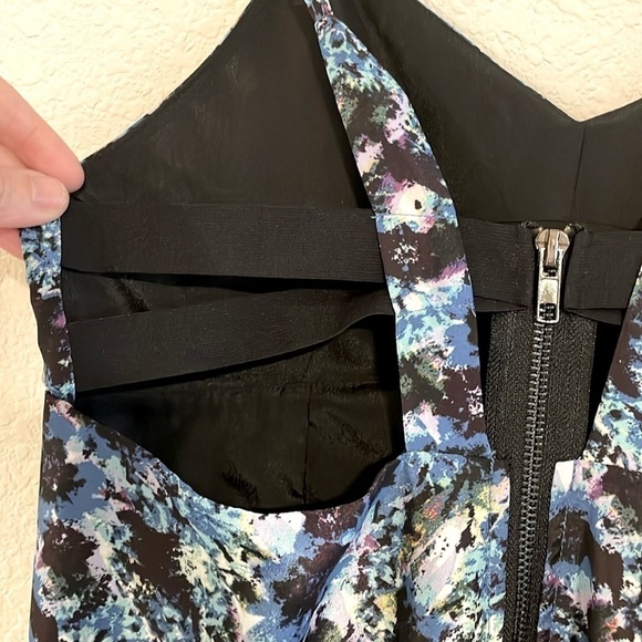 Rieley Women Mini Dress Large Blue Abstract Contemporary Preppy Coastal Cowgirl - Picture 4 of 12